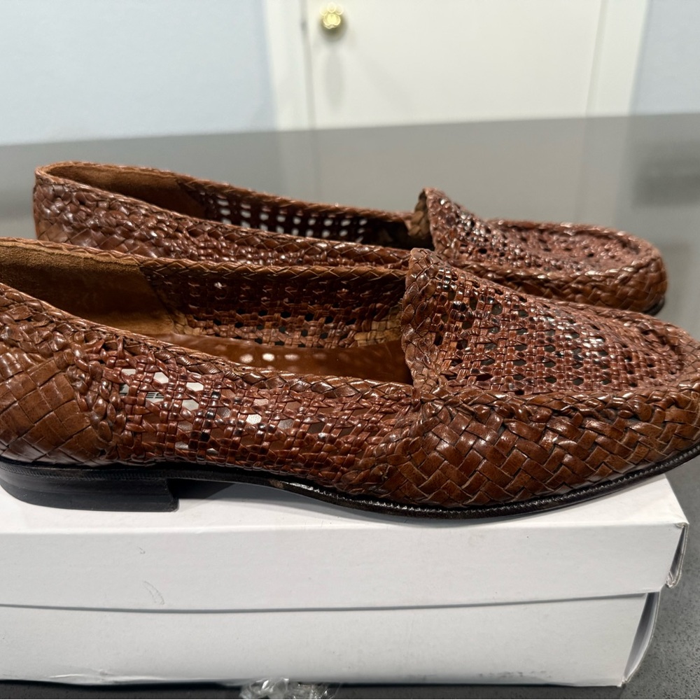 Moreschi Chestnut Woven Loafers 9.5
